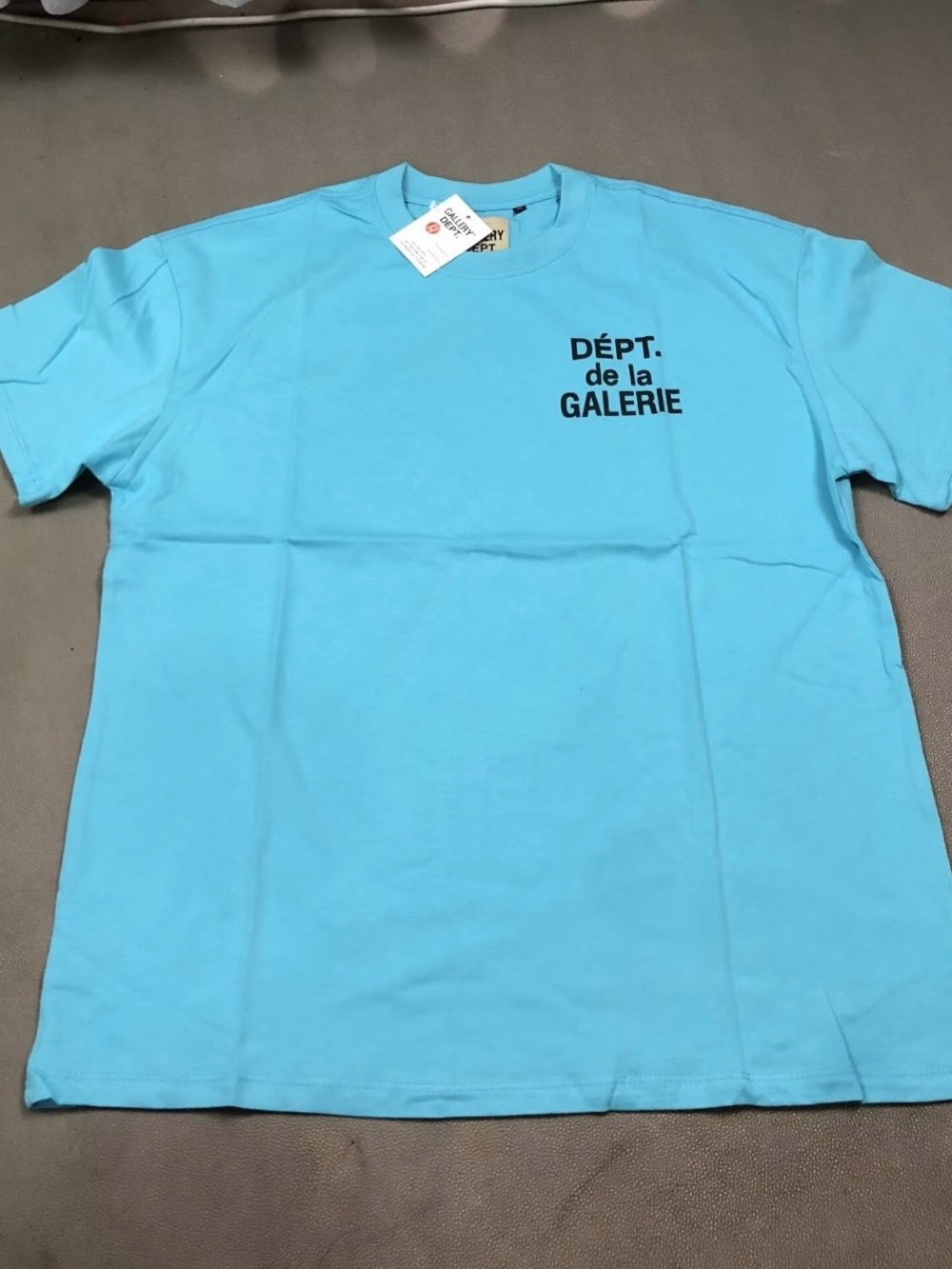 Gallery Dept Aqua Crewneck Tee with Chest Logo